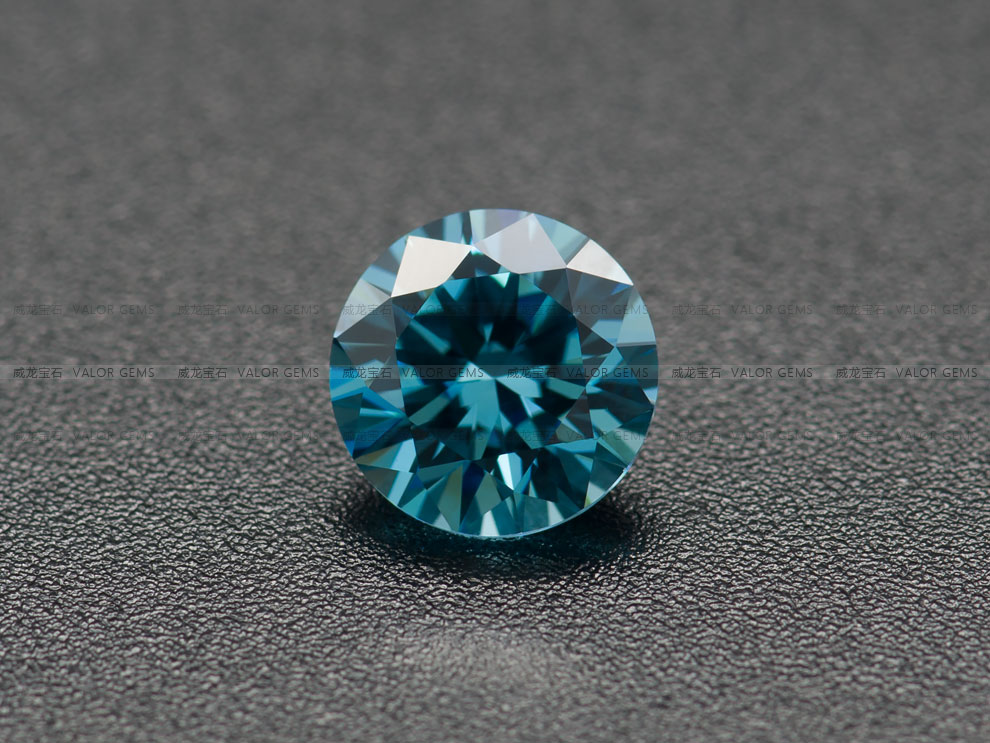 3a正品 浅海蓝圆形八心八箭方晶锆石 cubic zirconia cz钻